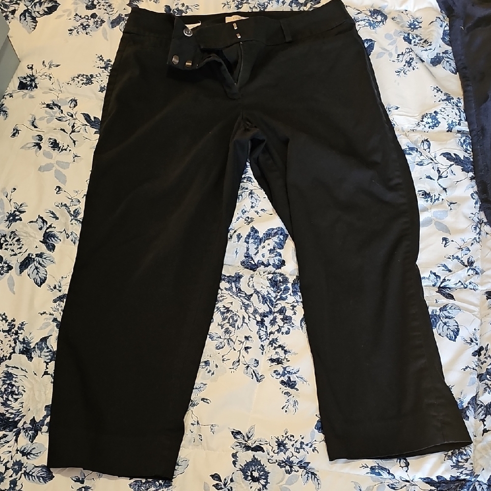 Loft Outlet Curvy Crop Black Pants